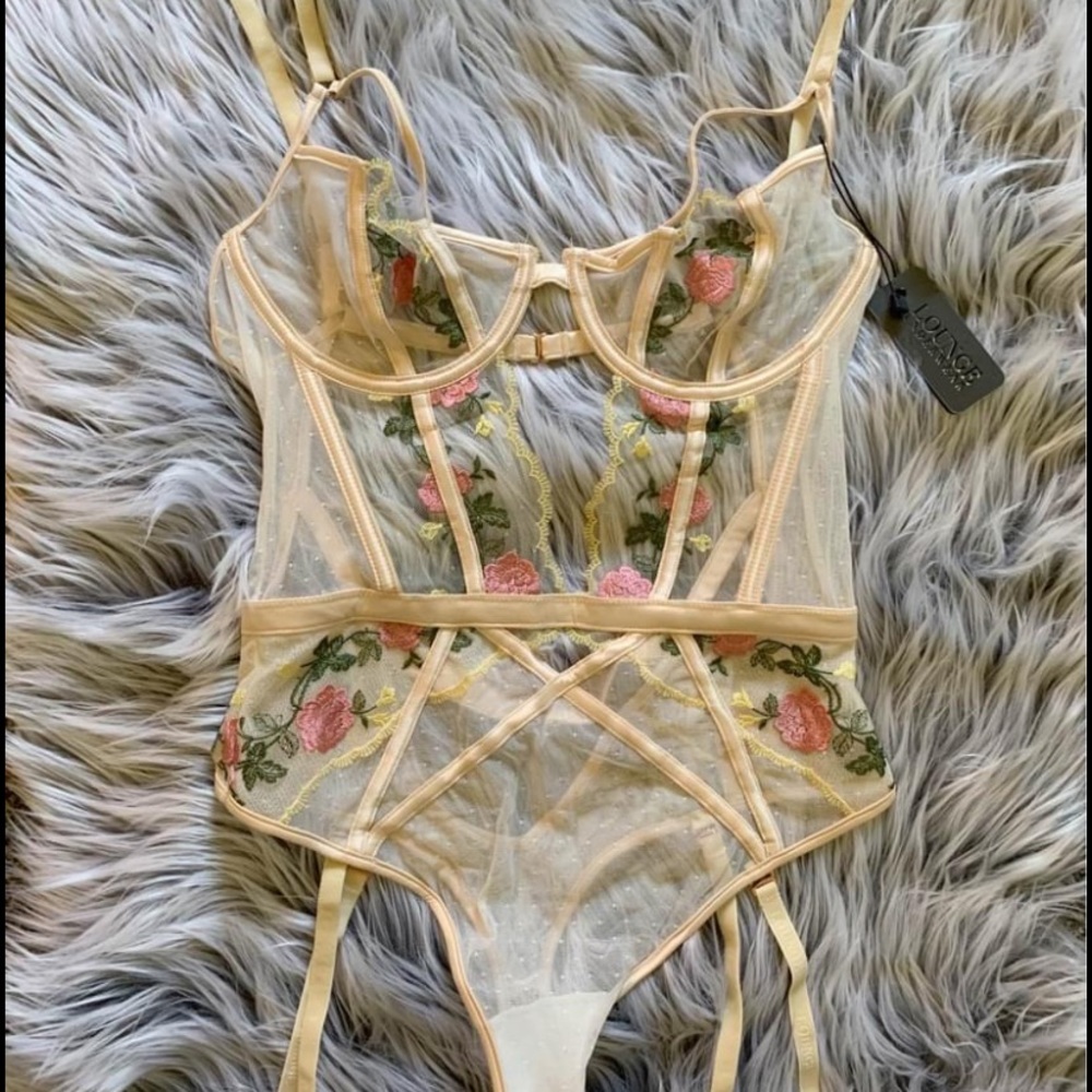 Lounge underwear Skye champagne bodysuit/lingerie